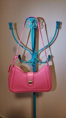 SHEIN Pink Pebbled Faux Leather Y2K Style Mini Shoulder Bag